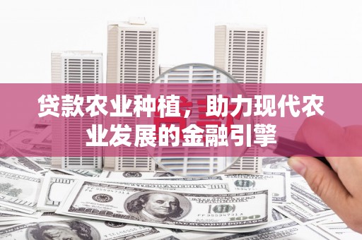 赤水贷款农业种植，助力现代农业发展的金融引擎
